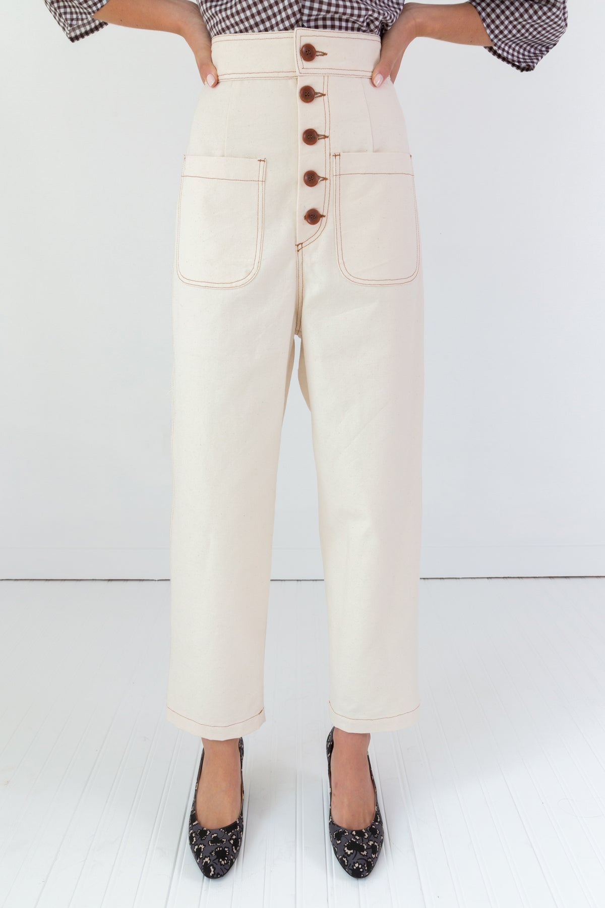 Emily Pant Cream Canvas